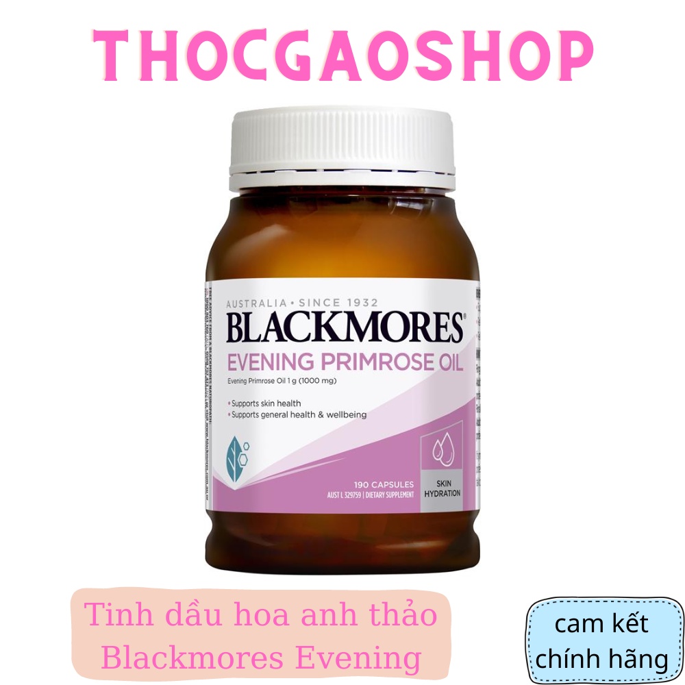 Tinh dầu hoa anh thảo Blackmores Evening Primrose Oil 190 viên Úc giúp cân bằng nội tiết tố nữ, giảm mụn, giữ cân