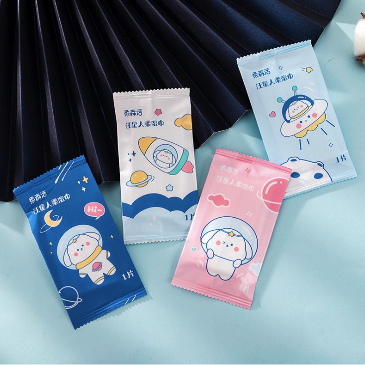 Set 10 Khăn Giấy Ướt VẢI KHÔNG DỆT Hoạ Tiết Dễ Thương B094