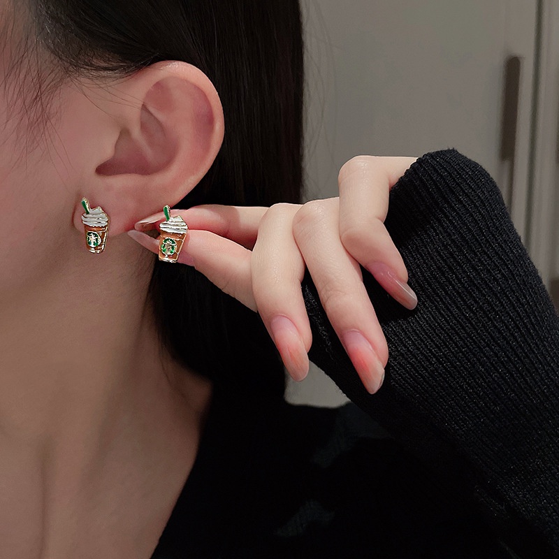 Khuyên Tai Hình Trà Sữa Dễ Thương Phong Cách Mùa Hè 2022