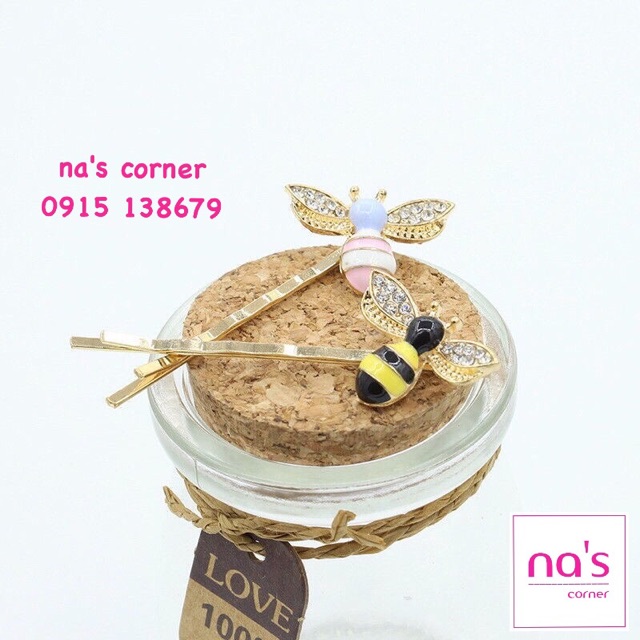 Kẹp tóc ong vàng ong hồng dễ thương