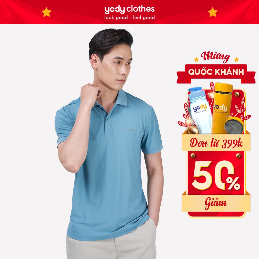 Áo polo thể thao nam YODY vải arycool siêu mát, thấm hút tốt phù hợp tập gym SAM5001