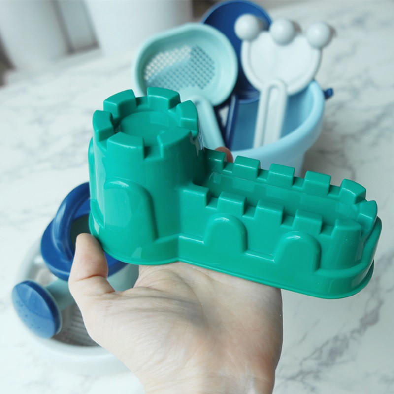 E Cao Cấp _ Bộ Đồ Chơi Xúc Cát 8 Món Thời Trang Đơn Giản Kích Thước Lớn Phong Cách Bắc Âu Cho Bé Chơi Khi Tắm Trên Bãi Biển