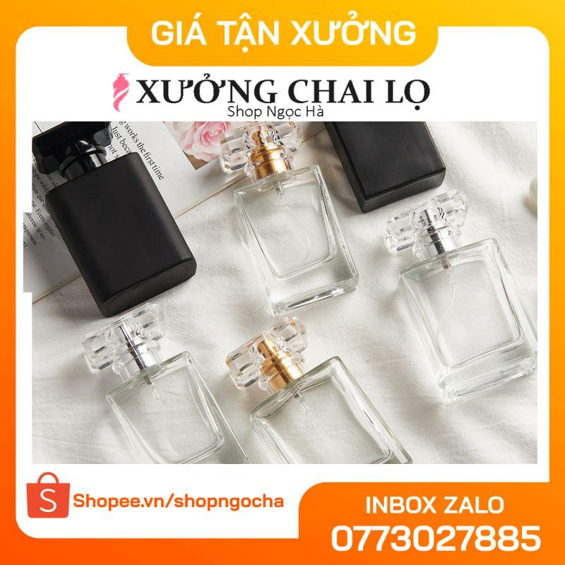 Lọ chiết nước hoa 30ml/50ml nắp trong / lọ đựng dầu thơm