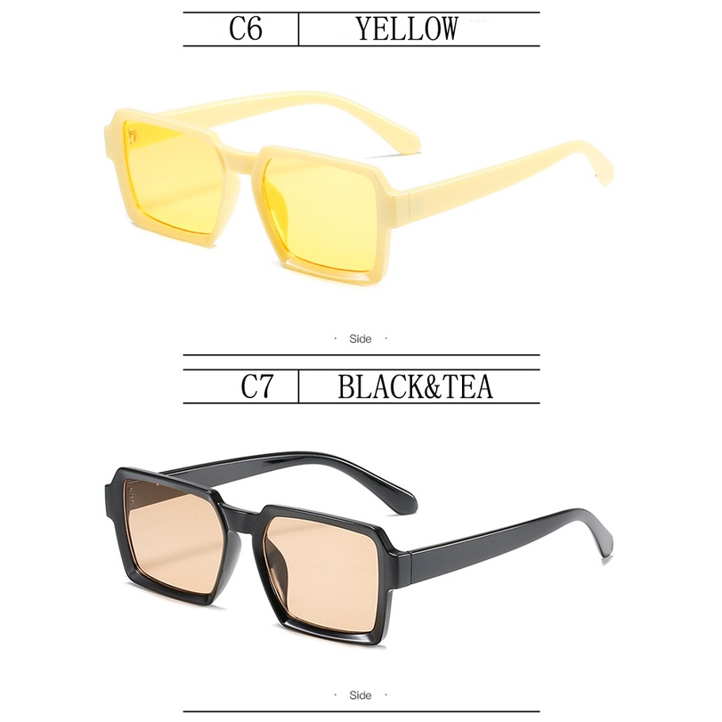 Kính mát Samjune 98063 gọng hình chữ nhật màu nâu chống tia UV400 thời trang retro 2021 cho nữ đeo đi du lịch