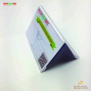 Bảng giá mica chữ A ( kích thước giấy cho vào Cao 75x Ngang 105mm)
