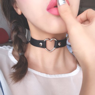 Choker harajuku trái tim dây da