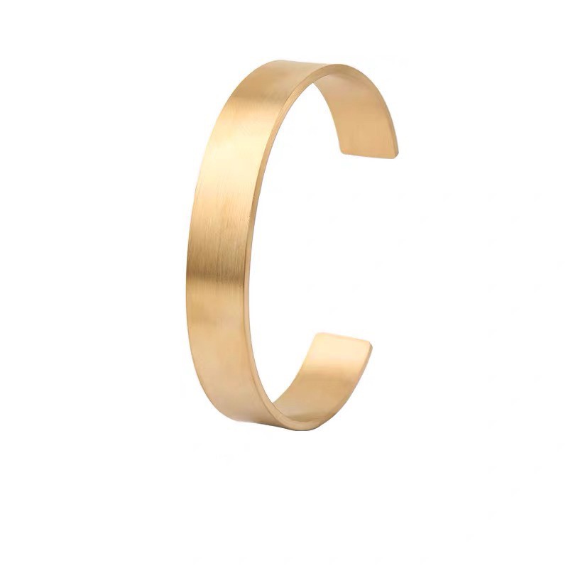 Vòng đeo tay thép titan mạ vàng hồng 18k phong cách âu mỹ đơn giản dễ phối đồ thời trang dành cho cặp đôi/ bản lớn
