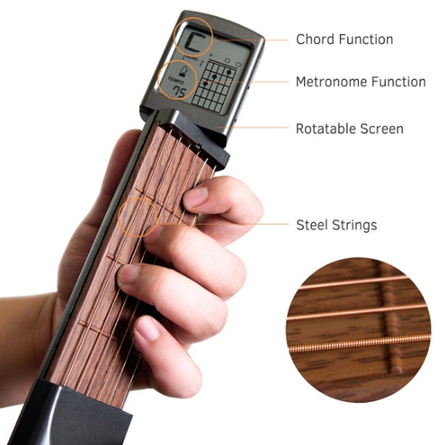 Đàn Guitar mini điện tử bỏ túi có màn hình LCD hiển thị SOLO Metronome