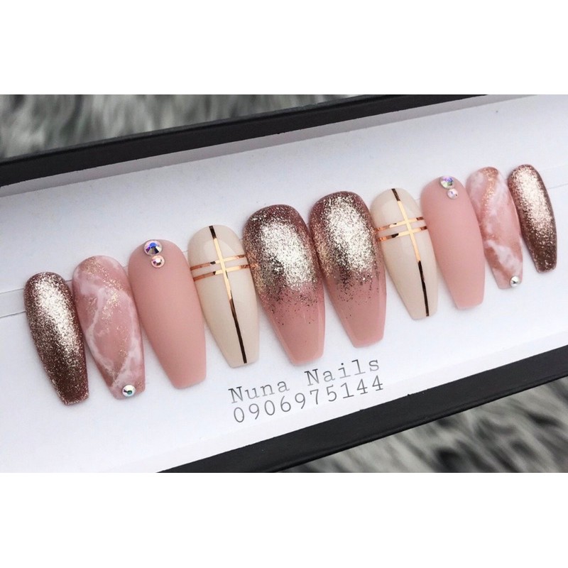 NAILBOX full option  Móng up Thiết marble đẹp inbox chọn size và  shape đầy đủ phụ kiện CÓ NOW SHIP