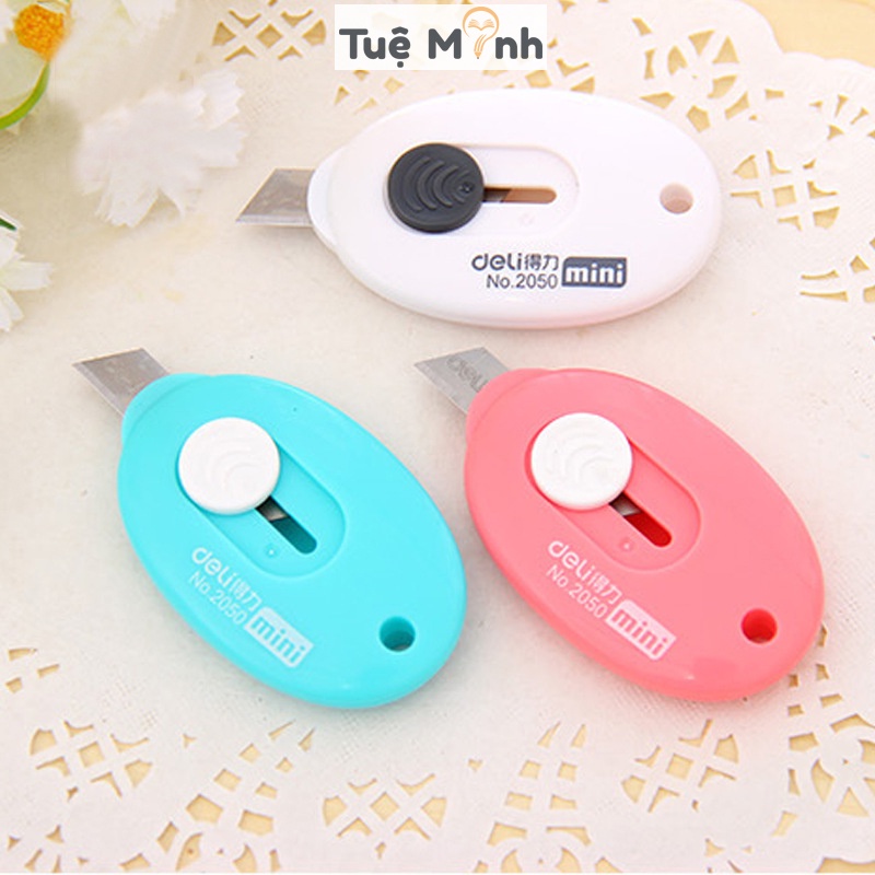 Dao cắt mini Deli dao rọc giấy màu Pastel nhỏ gọn tiện lợi cho học sinh