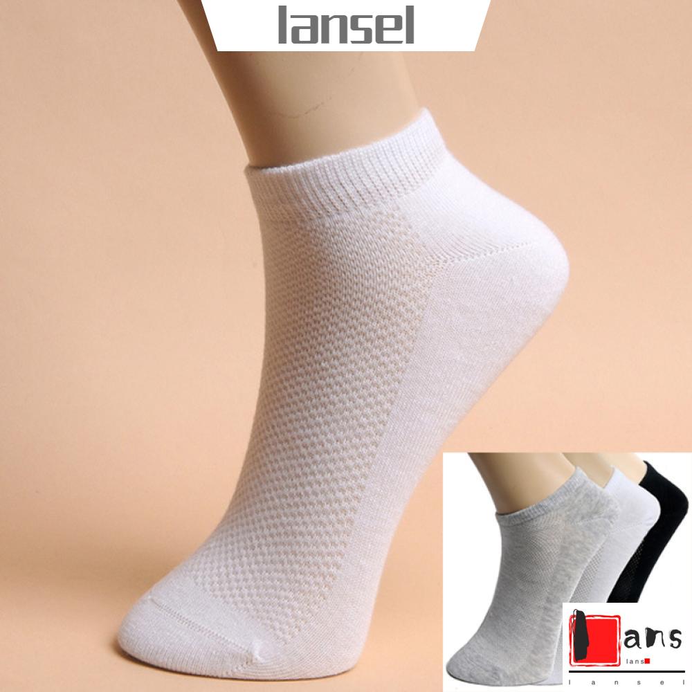 ❤LANSEL❤ New Ankle Cut Black/White/Gray Breathable Mesh Crew Socks Mens Womens Fashion Casual Unisex Sports/Multicolor