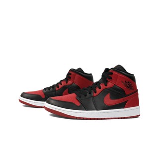 [CHÍNH HÃNG] Giày thể thao bóng rổ JD1 cổ cao trung Đỏ Đen - Nike Air Jordan 1 Mid Banned - 554724-074 thumbnail