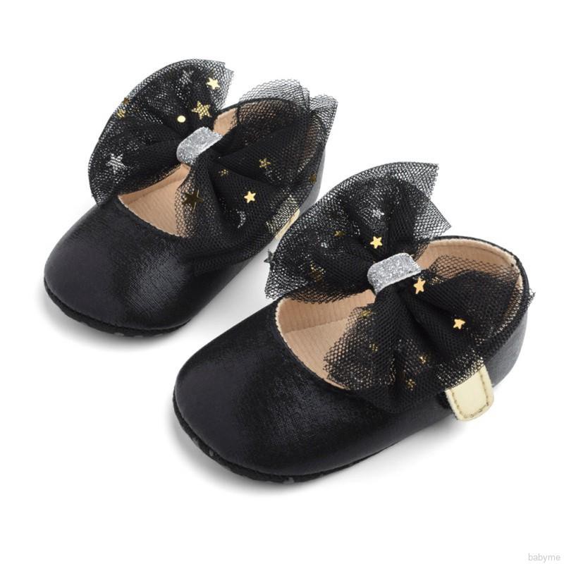 Babyme Autumn Baby Girls Breathable Anti-Slip Mesh Bowknot Flats Toddler Soft Soled Walking Shoes