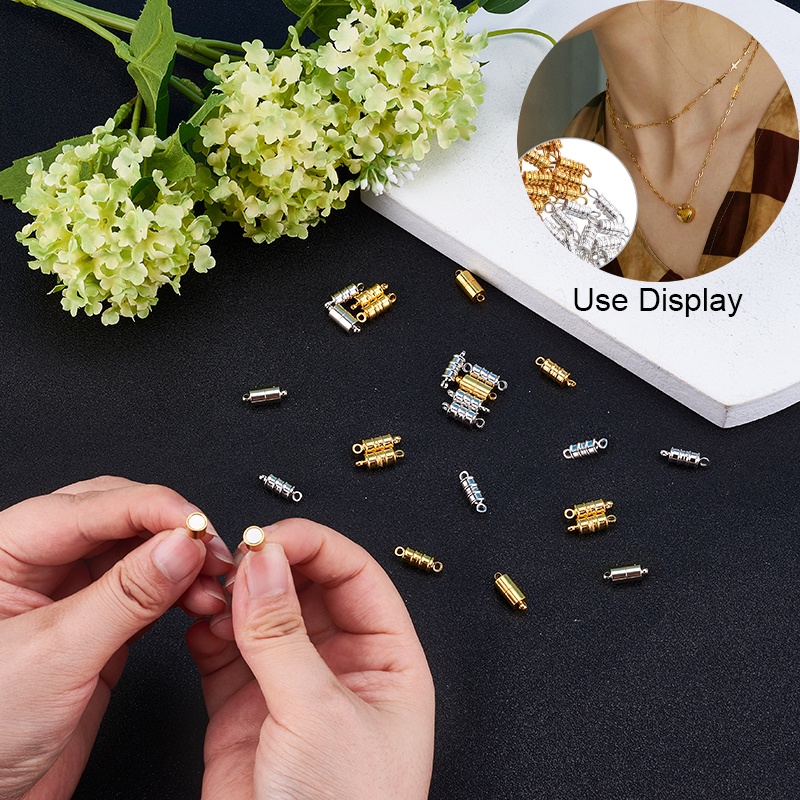 Bộ 2-10 Móc Khóa Nam Châm Bằng Đồng Bạch Kim 16x6mm: 1.5mm Làm Trang Sức