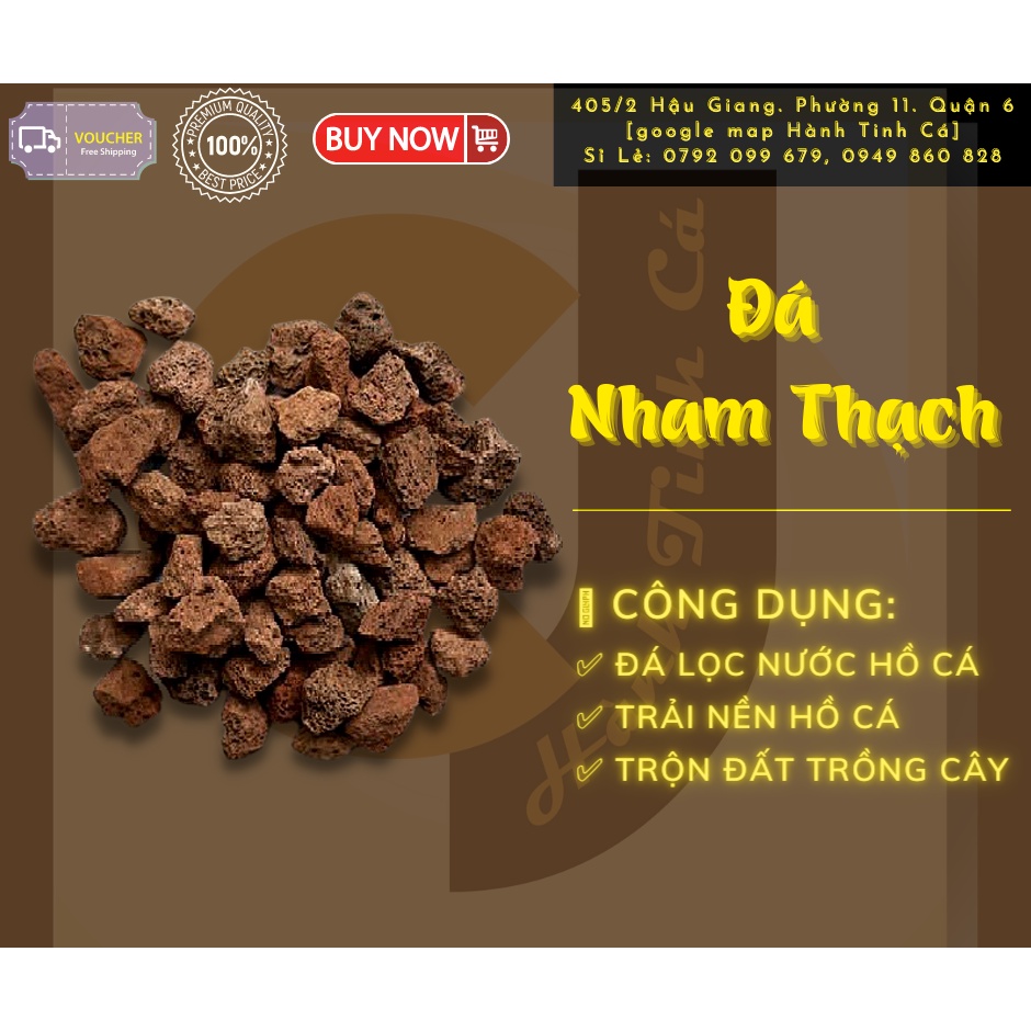 1kg Nham Thạch - Vật Liệu Lọc Hồ Cá hoặc trộn đất Trồng Cây