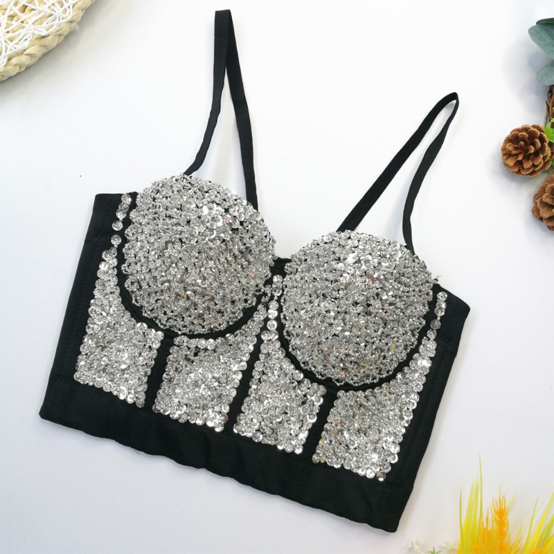 Áo Lót Nâng Ngực Đính Hạt Sequin Lấp Lánh Thời Trang Dành Cho Nữ