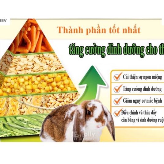 Jolly Fullvit Thức Ăn Cỏ Nén nhiều vitamin Cho Thỏ Con, thỏ lớn 1kg