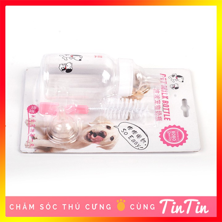 Bình ti bơm sữa cho chó mèo sơ sinh 120ml #Tintin Pet Store