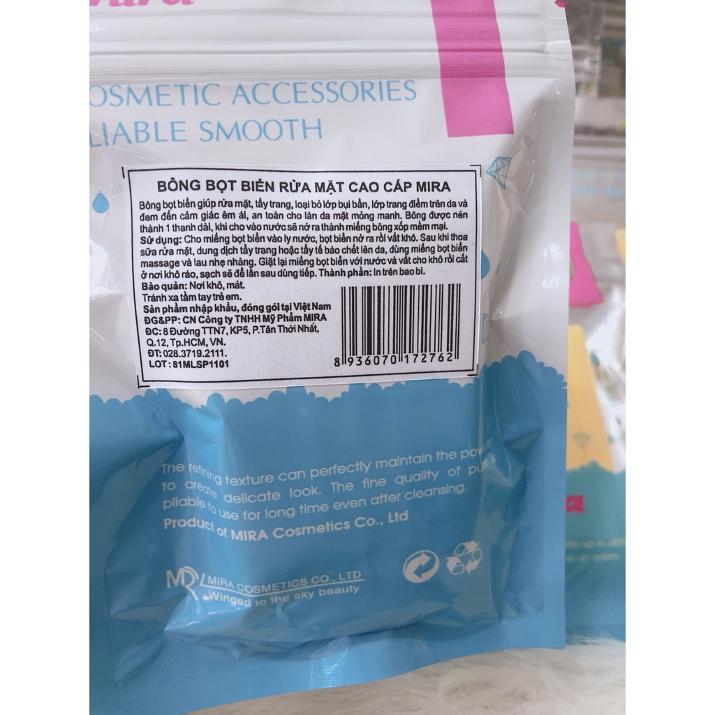 Bông Bọt Biển Rửa Mặt Cao Cấp Hàn Quốc Mira (6 miếng) | BigBuy360 - bigbuy360.vn