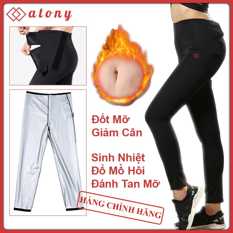 Set Đồ Tập Giảm Mỡ Bụng ATONY, Tăng Sinh Nhiệt, Đổ Mồ Hôi, Đốt Mỡ, Giảm Cân - Set 2 Áo Phông Ngắn Tay + Quần Tan Mỡ