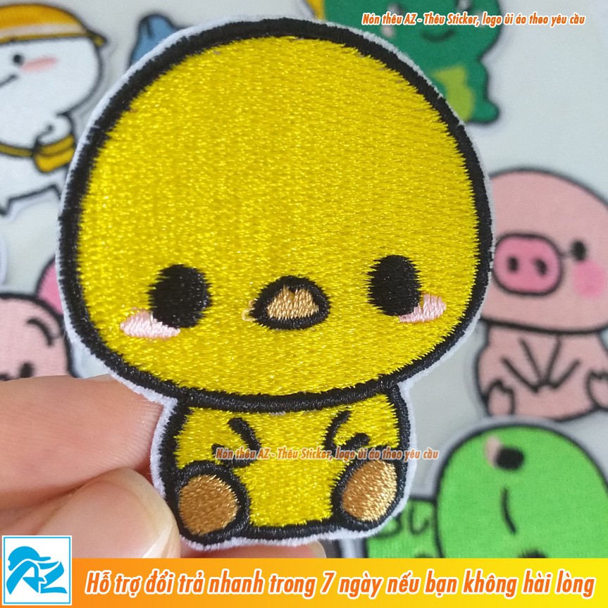 Sticker ủi thêu hình Động vật Quby cute dễ thương - Patch ủi quần áo balo S61