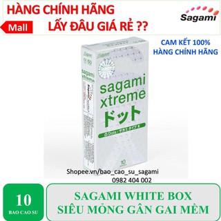 01 [SAGAMI CHÍNH HÃNG] Bao cao su Siêu Siêu mỏng gân gai mềm Sagami White box hộp 10 bao cao su