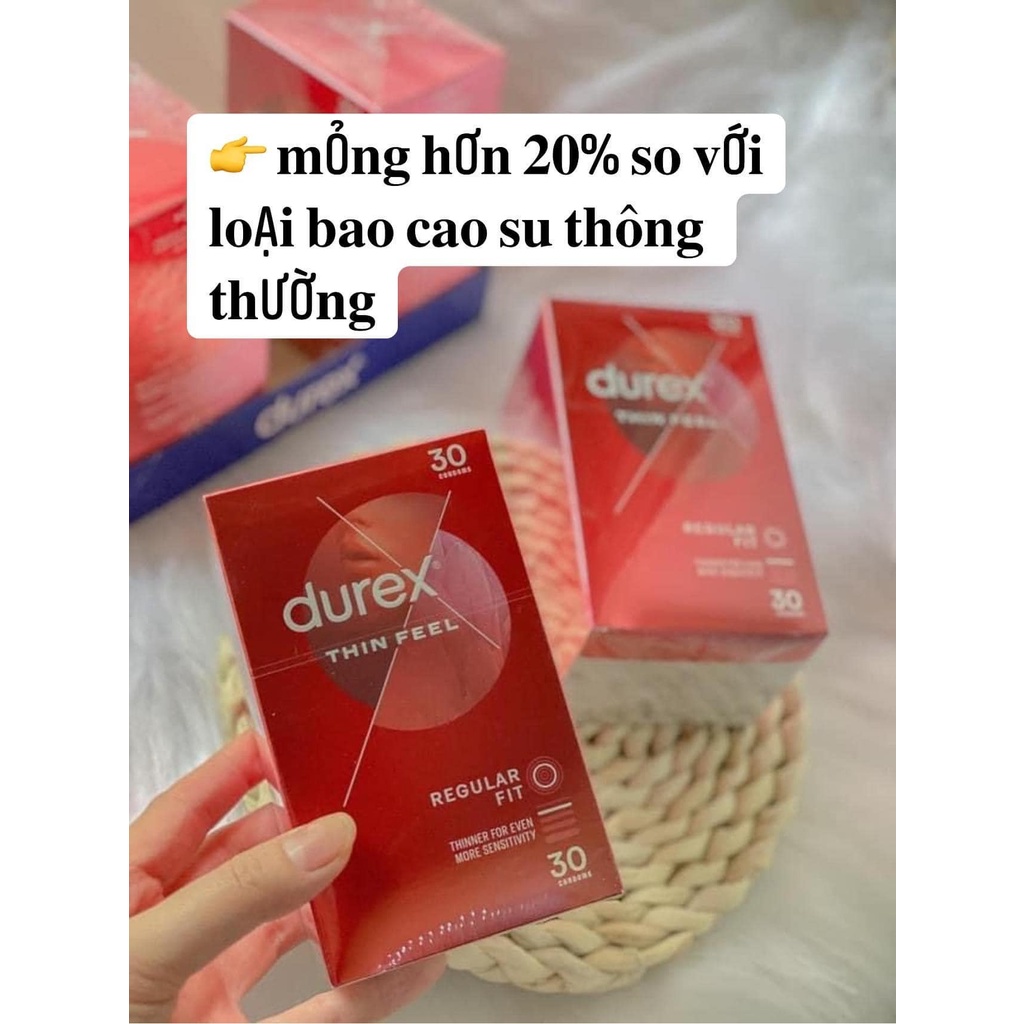 Bao cao su Durex Fetherlite chính hãng Úc - Hộp 30 chiếc