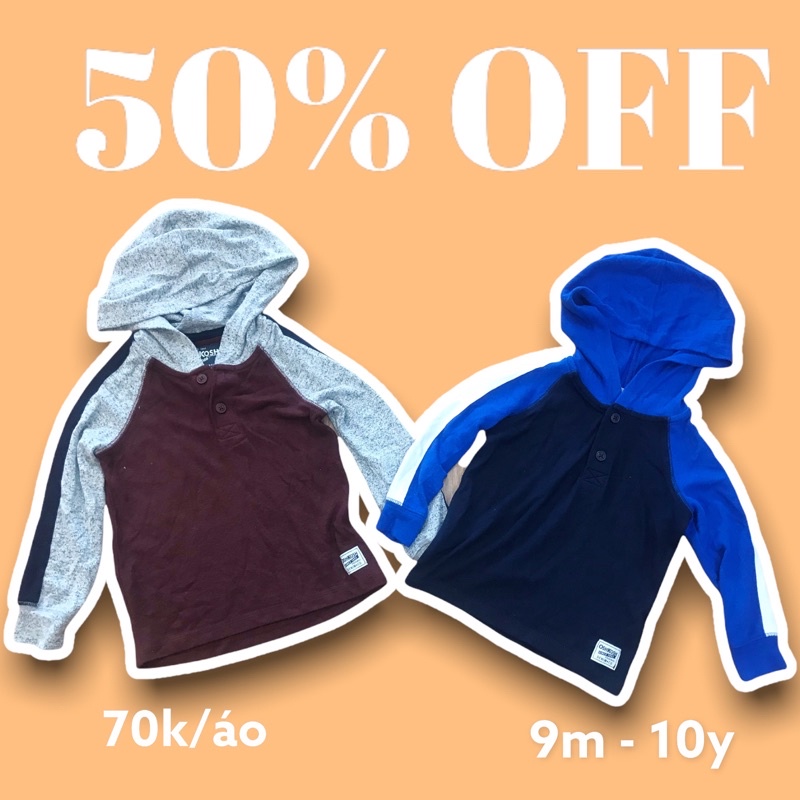 ÁO HOODIE LEN BÉ TRAI OSHKOSH