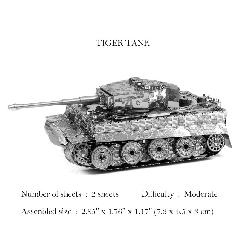 [Mã LIFETOYS1 giảm 30K đơn 99K] 3D Metal Puzzle Model Tank Jigsaw Kids Educational Toys