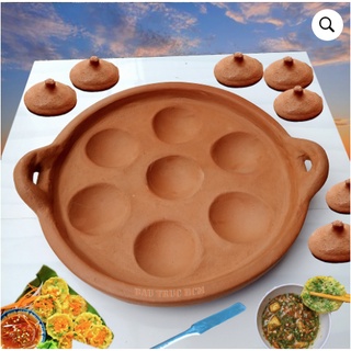 Khuôn bánh khọt đất nung, gốm Bàu Trúc - 7 chén (không lò)