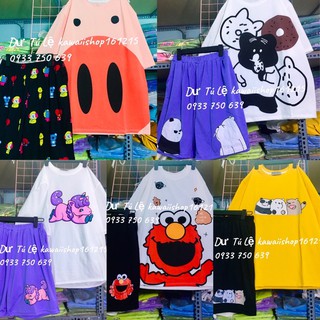 [Mã FASHIONGREEN15 giảm 10% tối đa 30K đơn 99K] Set bộ hoạt hình đa mẫu kéo qua xem thêm mẫu