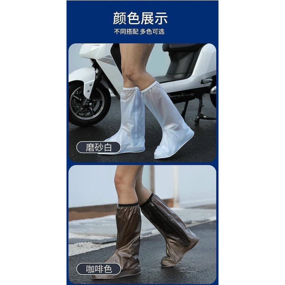 Ủng bọc giày 🔸VÔ CÙNG TIỆN LỢI🔸 đồ bọc giày đi mưa cổ cao - Đế cao su - Chống nước - Chống trượt - Nhựa PVC cao cấp