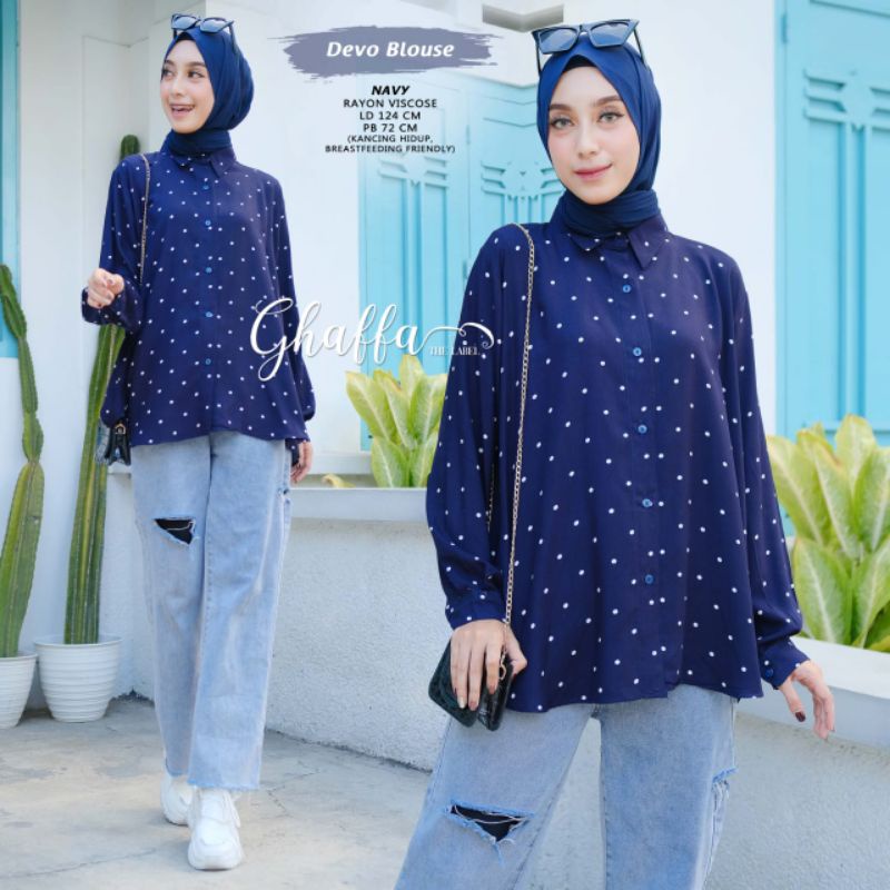 (Ready) Áo thun nam tay ngắn BLOUSE GHAFA / DEVO GHAFFAFATHELABEL BLOUSE POLKAD JUG LU4