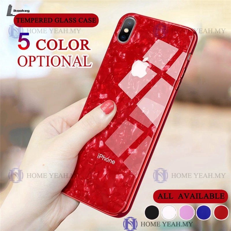 Ốp điện thoại kính cường lực họa tiết đá hoa cương cho iPhone 11 Pro Max X Xr 6 6s 7 8 plus XS MAX | BigBuy360 - bigbuy360.vn