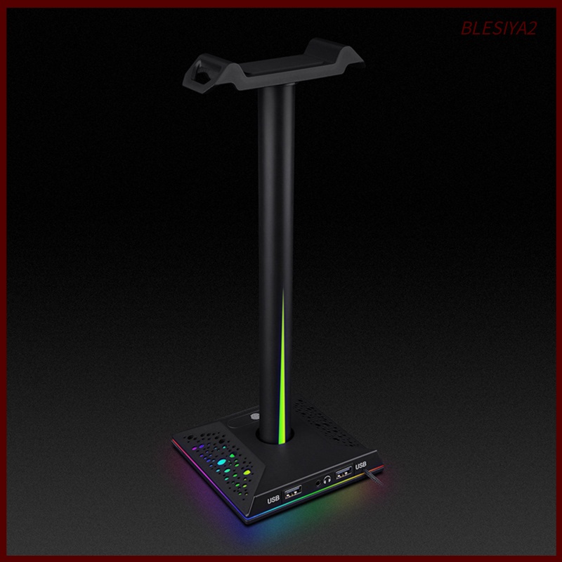 [BLESIYA2] RGB Gaming Headphone Dual Headset Stand Holder Display Racks w/ USB Hub