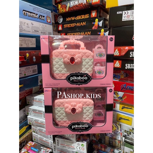 Đồ chơi trang điểm cho bé gái màu hồng cao cấp bộ đồ làm đẹp chất thật cho bé từ 3 tuổi