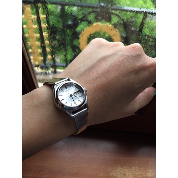 Đồng hồ si máy nhật nữ Seiko dây lụa siêu đẹp
