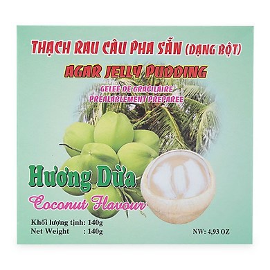 Thạch rau câu pha sẵn Pudding hương Dừa 140g (Hộp) - TTT059