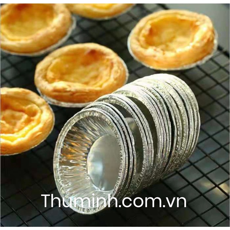 Set 100 Chén Bạc Làm Bánh Tart Trứng Tiện Dụng