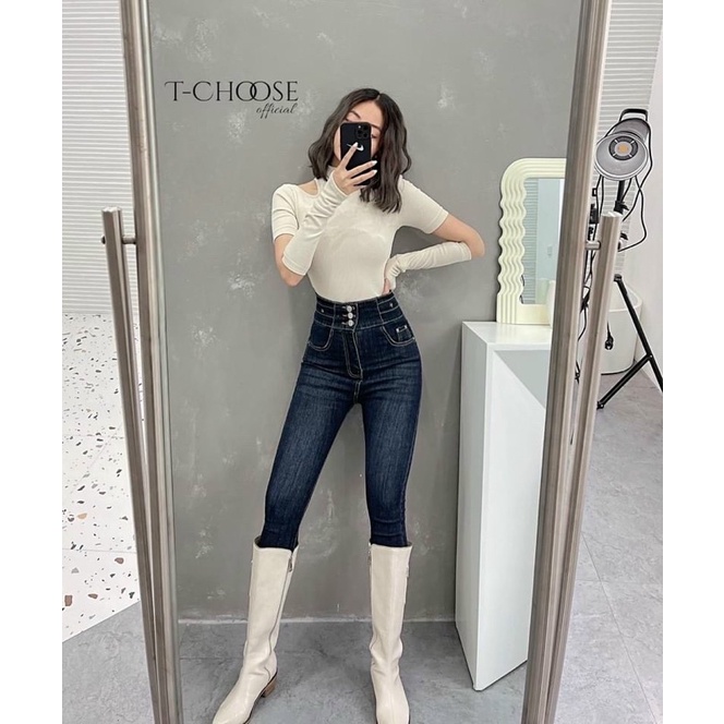 Quần Bò Nữ Ống Quần Jean Nữ Cao Cấp Siêu Nâng Mông, Kéo Dài Chân