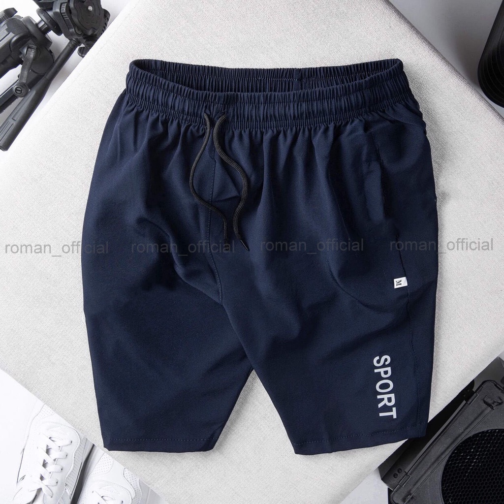 Quần đùi nam thể thao cao cấp short vải gió mặc nhà co giãn thoải mái ROMAN QS01