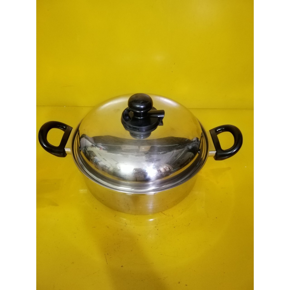 Nồi lẩu (chảo) inox nội địa Nhật, size 27cm, cao 9cm (mã 673KT), Không dùng từ