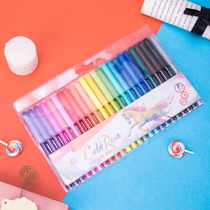 Bút lông màu, Dạ nước FELT PEN Deli COLORUN