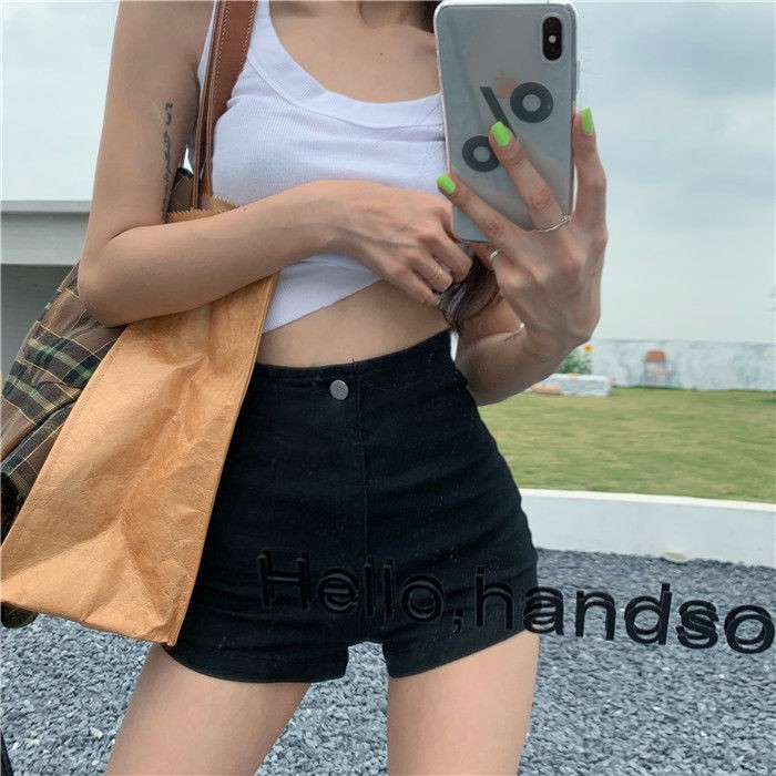 Quần Short Denim Chữ A Lưng Cao Thời Trang Cho Nữ | BigBuy360 - bigbuy360.vn
