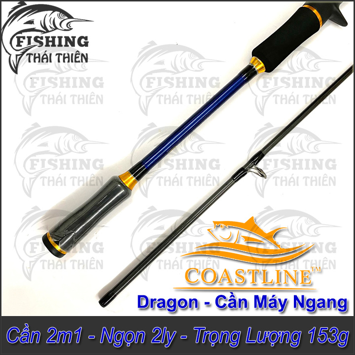 Cần câu cá Coastline Dragon Cần Lure 2 Khúc Máy Ngang 2m1 Carbon Cán Hở