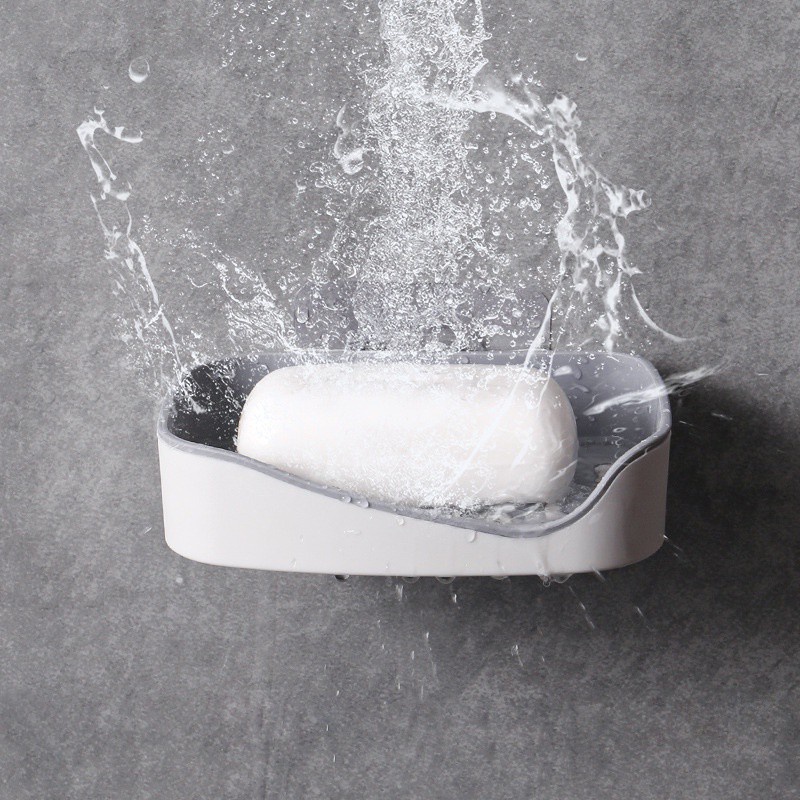 Khay đựng xà bông 2 lớp dán tường nhà tắm cao cấp sang trọng 88293