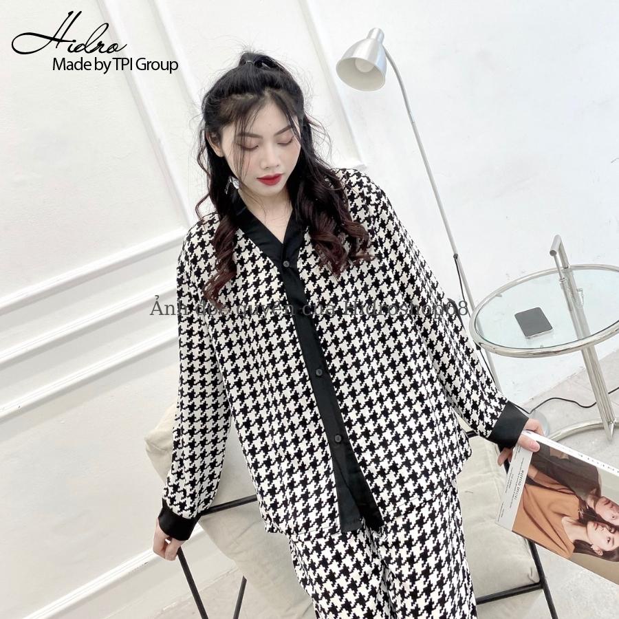 Bộ Ngủ Lụa Dài Tay Phối Viền hàng Thiết Kế Cao Cấp Chất Mềm Mịn | BigBuy360 - bigbuy360.vn