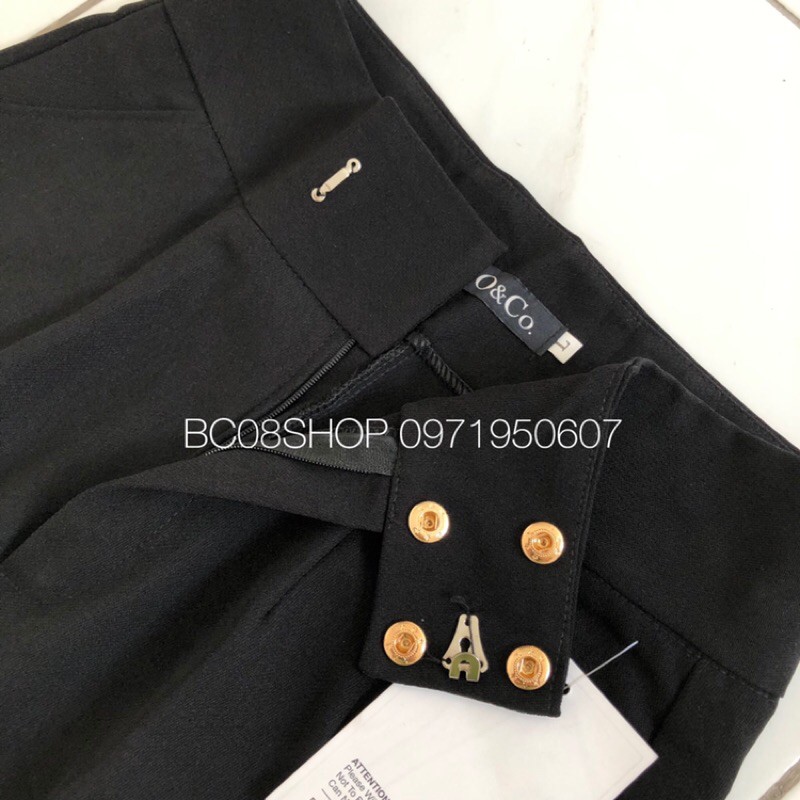 Quần Tây Baggy Nữ màu Đen lưng cao 4 nút Basic BC099