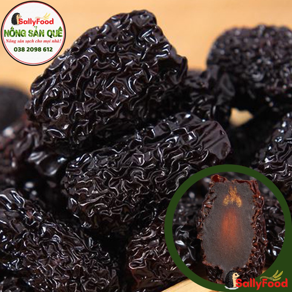 Táo Đen Hữu Cơ SallyFood 1kg Táo Tàu Đen  Organic Khô Sấy Lạnh Dẻo Ngọt Ngon Dày Thịt Nông Sản Sạch