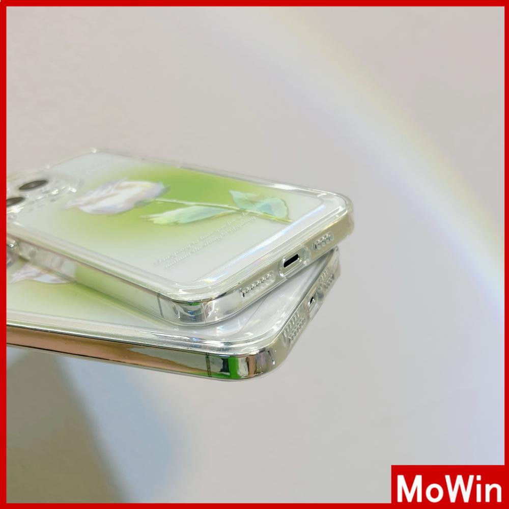 iPhone Case Luxury Silicone Soft Case Clear Case Shockproof Protection Camera White Rose Flower Compatible For iPhone 11 iPhone 13 Pro Max iPhone 12 Pro Max iPhone 7Plus iPhone xr